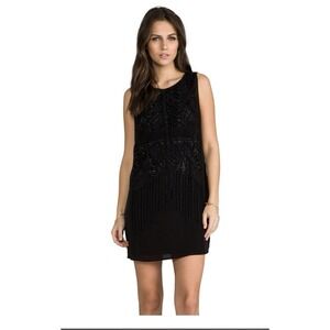 Heather by Bordeaux Embellished Black Mini Dress Size M NWT Party Feminine Open